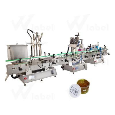 China Food Bottle 10ml 30ml 50ml 100ml Automatic Small Glass Plastic Liquid Full Filling Labeling Machine Production Line for sale