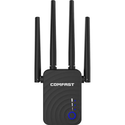 China Black 4 Antennas 500 Meters WiFi Repeater Amplifier CF-WR754AC 1200mbps Whole Network Coverage CF-WR754AC for sale