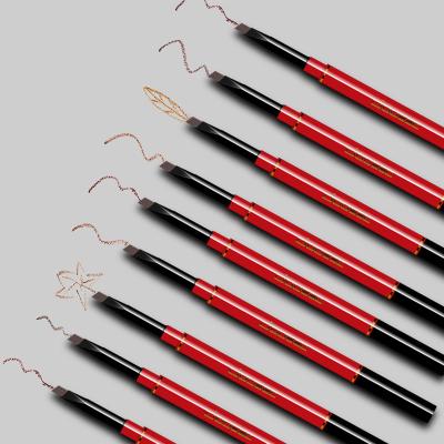 China Automatic Waterproof Eyebrow Pencil Double Head Red Private Label Eyebrow Pencil Waterproof High Quality Crayon lapiz de cejas for sale