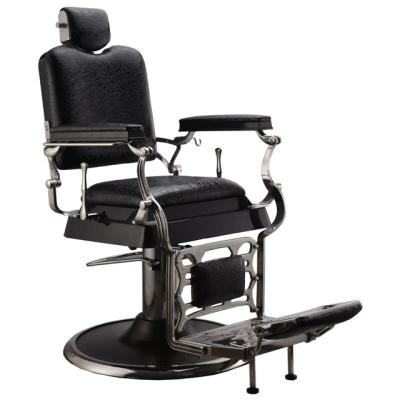 China Modern Barber Chair For Sale Antique Packaging Barber Chair Golden Hot Selling Barber Chairs Gold Leather Wooden Heavy Hydraulic Salon for sale