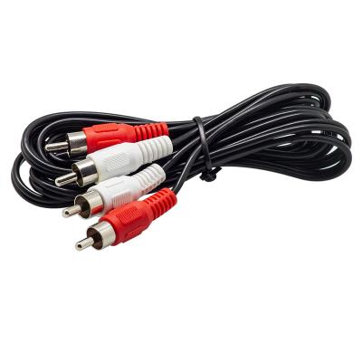 China High quality COMPUTER audio cable 1.8M RCA 2 RCA to nickel plated 2 RCA male to male audio cable for sale