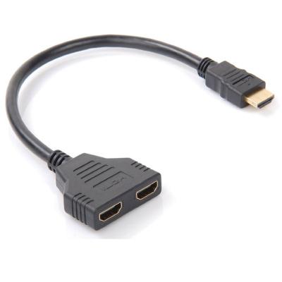 China Hot Selling Multimedia 1080P HDMI Male To Dual HDMI Female 1 Into 2 Splitter Cable Adapter Converter For LCD Projectors for sale