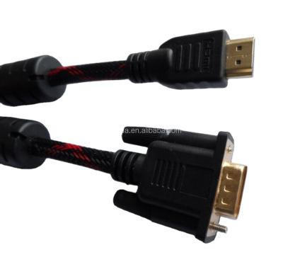 China Gold COMPUTER Male HD-15 15pin VGA to HDMI Converter M/M Cable 6ft 1.8M for sale