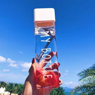 China Wholesale Custom Viable Transparent Sport Square Plastic Logo Water Bottles In Bulk for sale