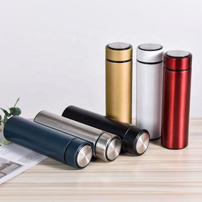 China Viable Custom Logo Thermal Insulation Portable 500ml Stainless Steel Smart Water Bottle for sale