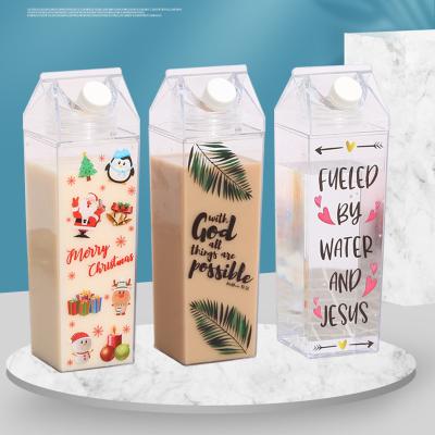 China Wholesale Transparent Custom Viable Fashion Plastic Juice Milk Carton Water Bottles for sale