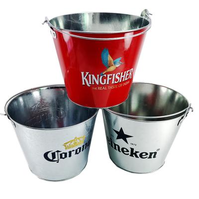 China Customized Viable Cooling Wine Champagne Beer Ice Bucket Metal Iron Color Bar Tool for sale