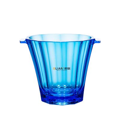 China Custom Viable Logo Trtransparent Large Champagne Wine Portable Plastic Ice Bucket for sale