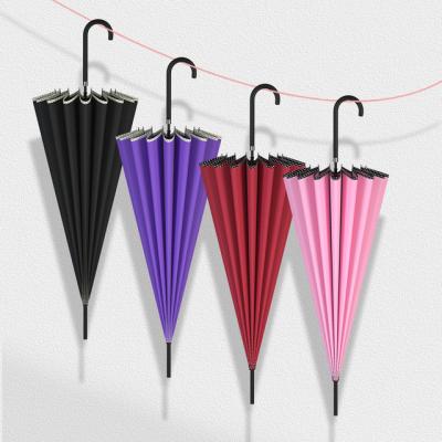 China Minimalist Advertising Promotional Nylon Fabric Straight Folding Rain Windproof Umbrella for sale