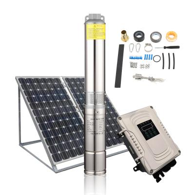 China Hot selling family homes 54m max head agriculture irrigation submersible solar pumps cultivate water pump solar deepwell 550w solar pump for sale