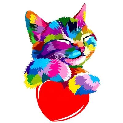 China Nternational organization for dropshipping standardization colorful cat wall art other paintings canvas Epson printer Abstract Large modern digital paintings for sale