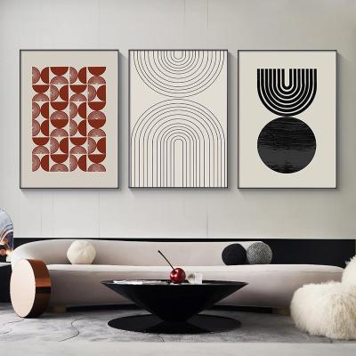 China eco-friendly shopify line living room decorative painting sofa background wall art triple drop shipping canvas painting nordic abstract painting for sale