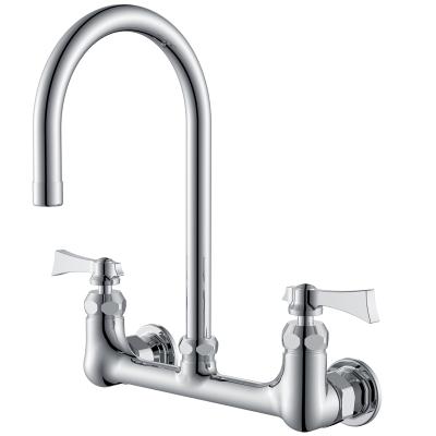 China Contemporary 8 Inch Double Center Wall Mounted Galley Faucet With 6 8 10 Inch Swing Spout for sale