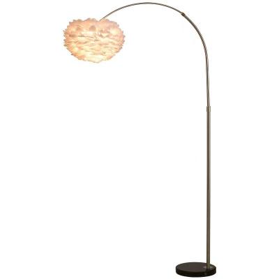 China Dropshipping Modern Simple Decorative Curved Feather Floor Lamp Fpr Living Room for sale