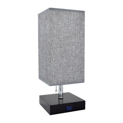 China Dual USB Luxury Amazon Output Fabric Shade Table Fill Lamp By Touch Control for sale