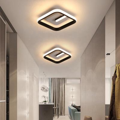 China Surface Mounted Nordic Modern Brushed Aluminum Acrylic Three Light Dimming Ceiling Light for sale