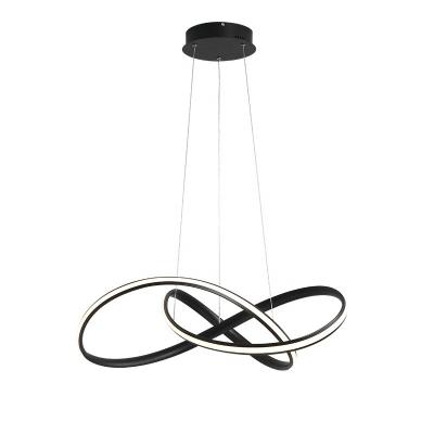 China Modern Luxury Modern Linear Aluminum Rings LED Pendant Light For Home Decoration for sale