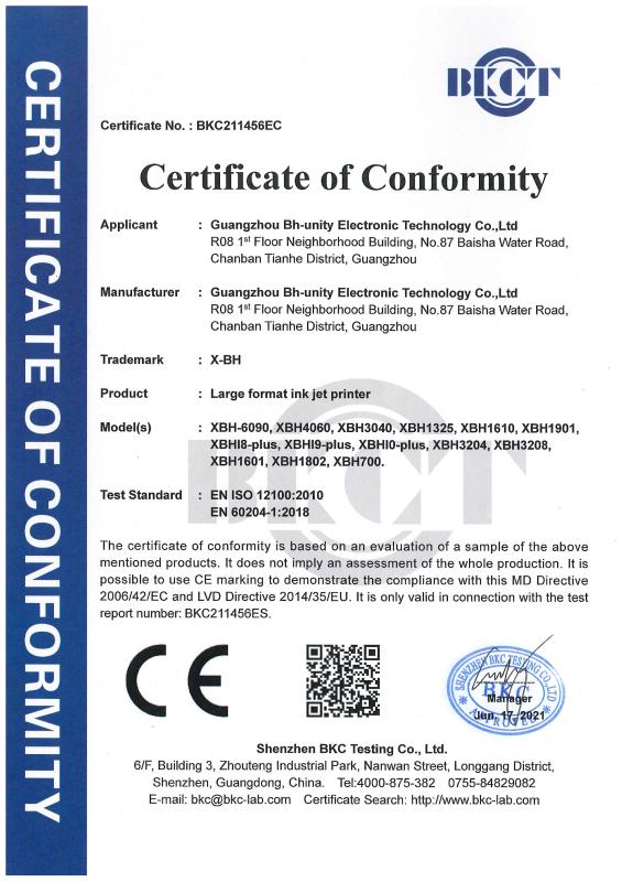 CE - Guangzhou Bh-Unity Electronic Technology Co., Ltd.