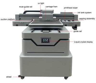 China Building material stores Bheng factory price 6090 automatic uv flatbed printer with xp600 print head ink uv printer for sale