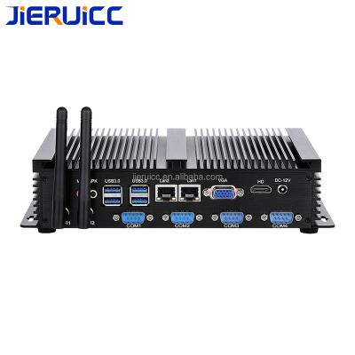 China Fanless System 0.00dB Mini Industrial Fanless PC With 4COM RS232 PORT Support 7/24 Hours Working For Telecom Use for sale