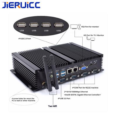 China Fanless System 0.00dB Industrial Grade PC With Dual LAN Port Intel Celeron 1007U 1037U 3317 4COM RS232 for sale