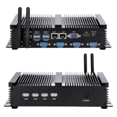 China Fanless Mini PC Industrial Grade System 0.00dB Intel Celeron 1007U 1037U 3317U Mini Computer for sale