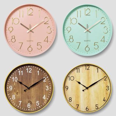 China Vintage Mute Wall Clock Scale 30CM Digital 3D Wall Clock Home Decoration for sale