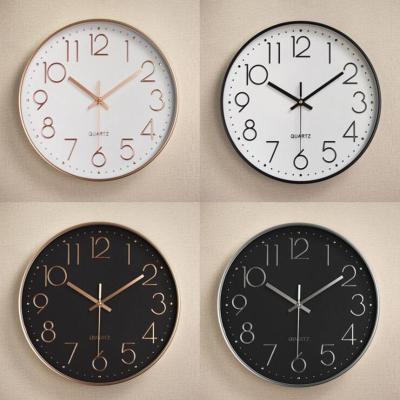 China Plastic Home Decoration 12 Inch 3D Digital Wall Clock Mute Scale Wall Clock 30CM for sale