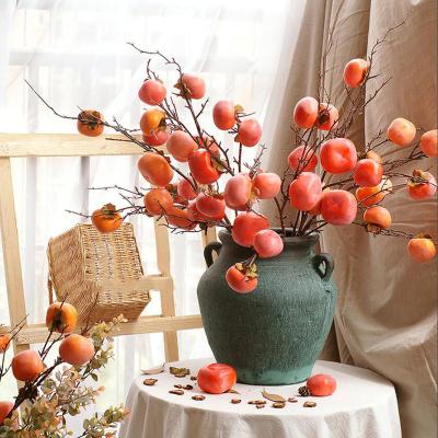 China Home Decoration 5 Heads Artificial Flower Persimmon Plants Decor Boho Home Decor for sale