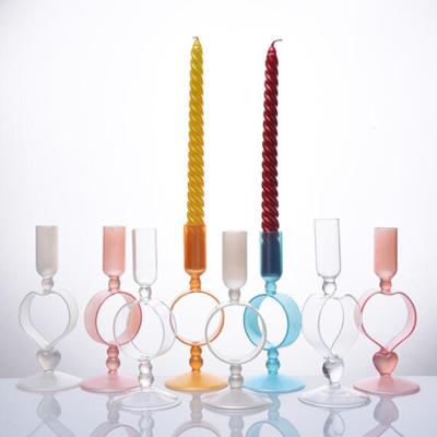 China Home Decoration Glass Candle Holders Decor Candlestick Wedding Home Decoration for sale