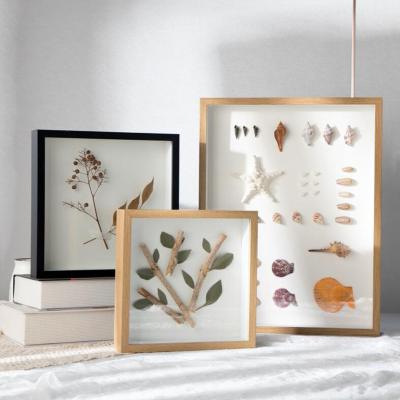 China .office decoration 3D wooden frame photo frame DIY flower herbarium glass home creative dry picture frame 6