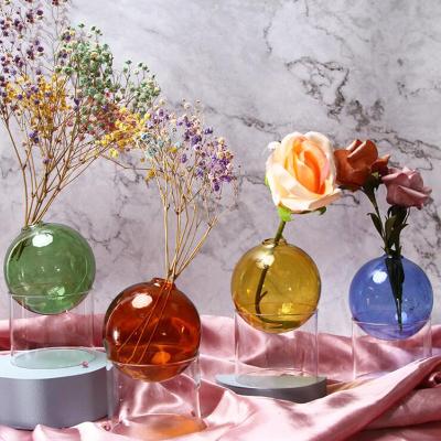 China Home Flowerpot Crystal Flower Vase Hydroponic Plants Vase Glass Vase Decor for sale