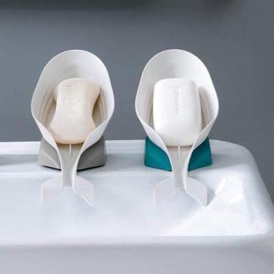 China Hot Selling Viable Drain Soap Dish Box Suction Cup Soap Holder Bathroom Accessories Storage Rack for sale