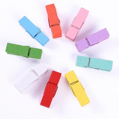 China 100PCS Tools 2.5x0.3cm Natural Decorative Photos Papers Mini Wooden Clips For Clothespins for sale