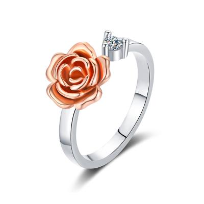 China Rose Valley Rose Flower Rings CLASSIC Amazon Resizable Wedding Party Ring Gift Diamond OEM Custom Jewelry RRR002 Hot Sale Women Jewelry for sale