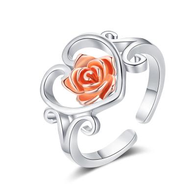 China Rose Valley Rose Flower Rings CLASSIC Amazon Resizable Wedding Party Ring Gift Diamond OEM Custom Jewelry RRR010 Hot Sale Women Jewelry for sale