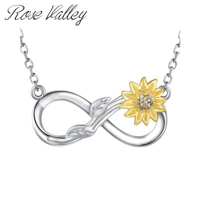 China Vintage Rose Valley Sunflower Necklace Hot Selling Pendant Jewelry Gold Plated Two Tone Jewel Fashion Gift For Lover YN002 for sale