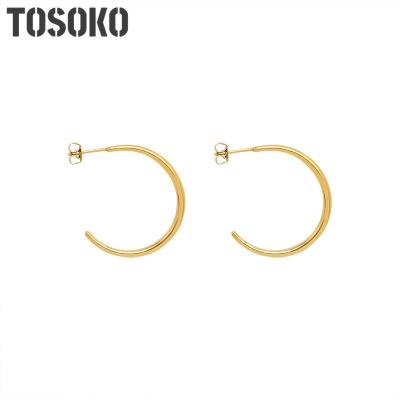 China BSF361 New Year Fashion Semicircle Trendy Jewelry Stainless Steel Geometric Minimalist Stud Earrings Women's Earrings BSF361 for sale