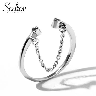 China Newcomer Silver 925 Sterling Silver Adjustable Rings For Women Minimalist Pubctiform Opening Rings Brand Fine HR013 for sale