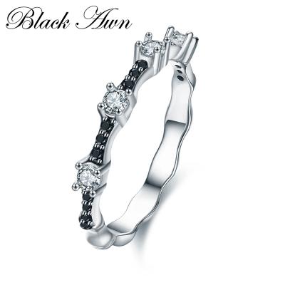 China [Black Barb] 925 Sterling Silver Jewelry Trendy Wedding Rings for Engagement Ring Femme Bijoux Bague Women's Rings for Women C001 for sale