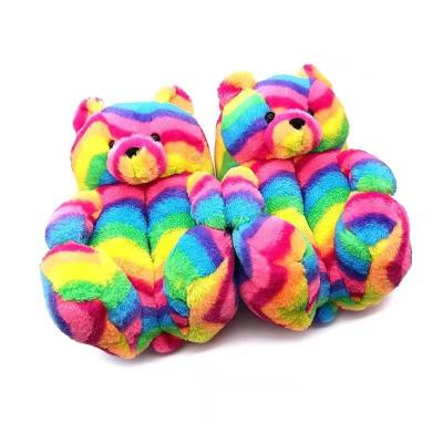 China Cushioning Plush Warm Plush Teddy Bear Slippers Latest Popular Winter Warm Cotton House Inclusive for sale