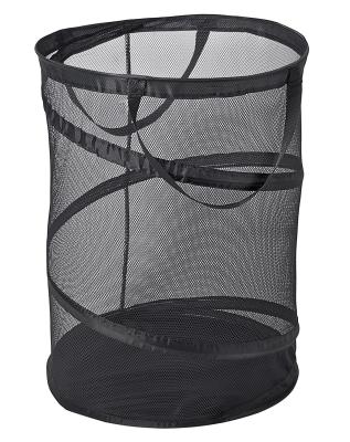 China Pop-Up Collapsible Mesh Laundry Hamper Charcoal laundry baskets bag factory mass production for sale