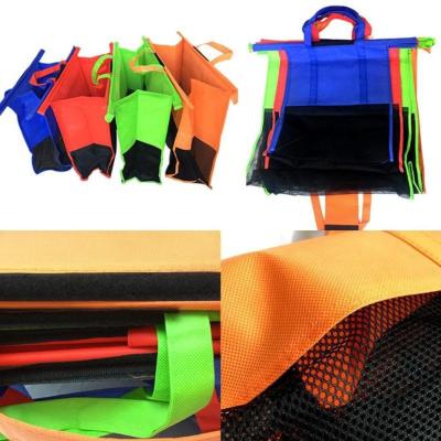 China 4pcs/Set Cart Trolley Supermarket Shopping Eco Bags Foldable Reusable rolley Shopping Cart shopping colors  Bag for sale