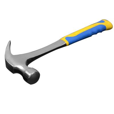 China High Quality Durable One Piece Nail Hammer 16oz Forged Claw Hammer Bone Hammer With TPR Handle for sale