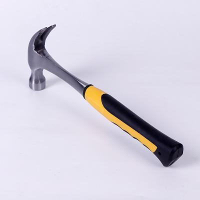 China High Quality Durable Solid One Piece Nail Hammer Forged Steel Claw Hammer Blacksmith Hammer With Fiberglass Handle for sale