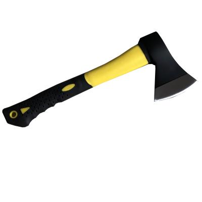 China Camping Activity Wholesales Multipurpose Hatchet Ax Felling Working Broad Ax With Curved Fiberglass Handle for sale