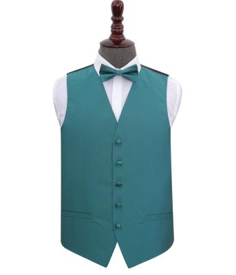 China Anti-Shrink OEM Accept Outerwear Polyester Factory Price Blue Satin Bow Tie And Vest Set for sale