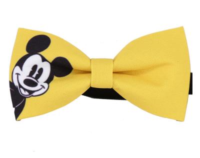 China Cute Dot Fashionable Carton Print Cotton Bow Tie For Kids for sale