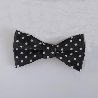 China Fancy Black Color Dot High Quality Silk Mens Party Sheer Bow Tie for sale