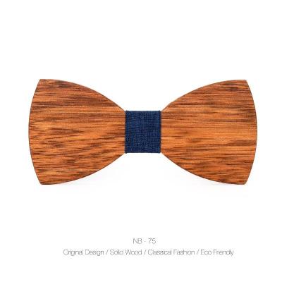 China Wholesale Creative Natural Wood Solid Color Handcrafted Pretied Wooden Adjustable Eco Friendly Bow Tie For Men for sale